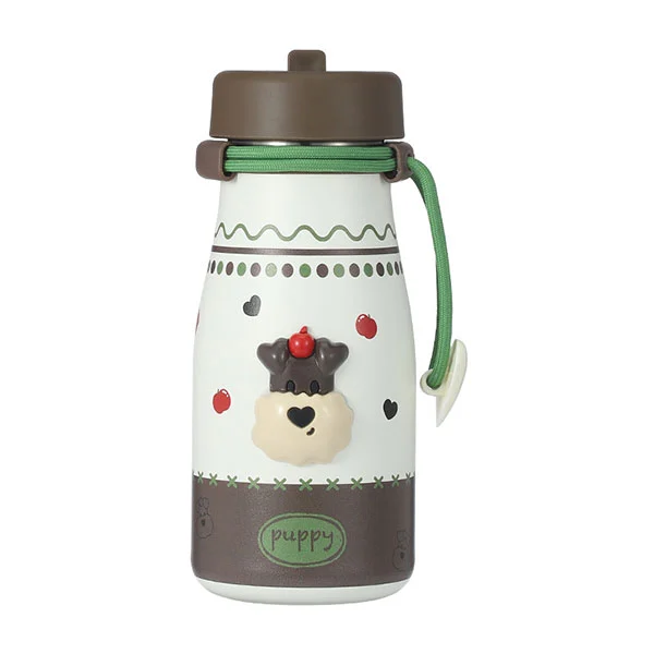 Μπουκάλι γάλακτος από ανοξείδωτο χάλυβα με καλαμάκι